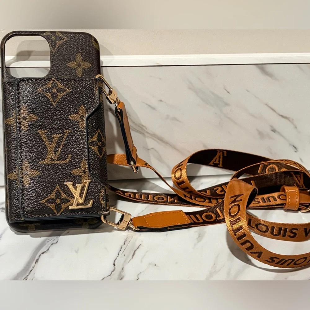 Luxury Designer Inspired Phone Case with Strap for iPhone 13 - Picture 2 of 6